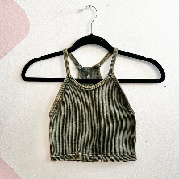 Free People Movement Happiness Runs Crop Activewear Tank Green XS/S - Picture 1 of 5